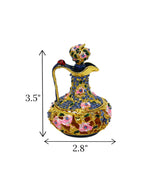 decorative metal tea pot blue china "3.5x2.8"