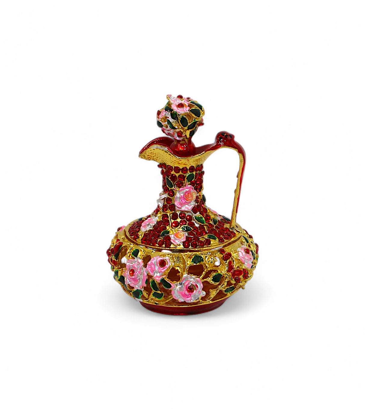 decorative metal tea pot red china "3.5x2.8"