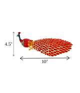 decorative metal peacock red large china "4.5x10"