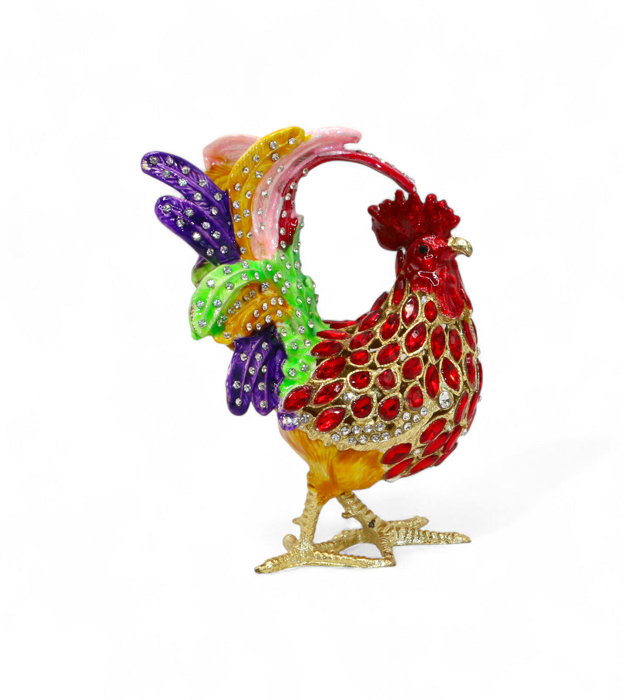 decorative metal hen multi medium china "6.2x4.2"
