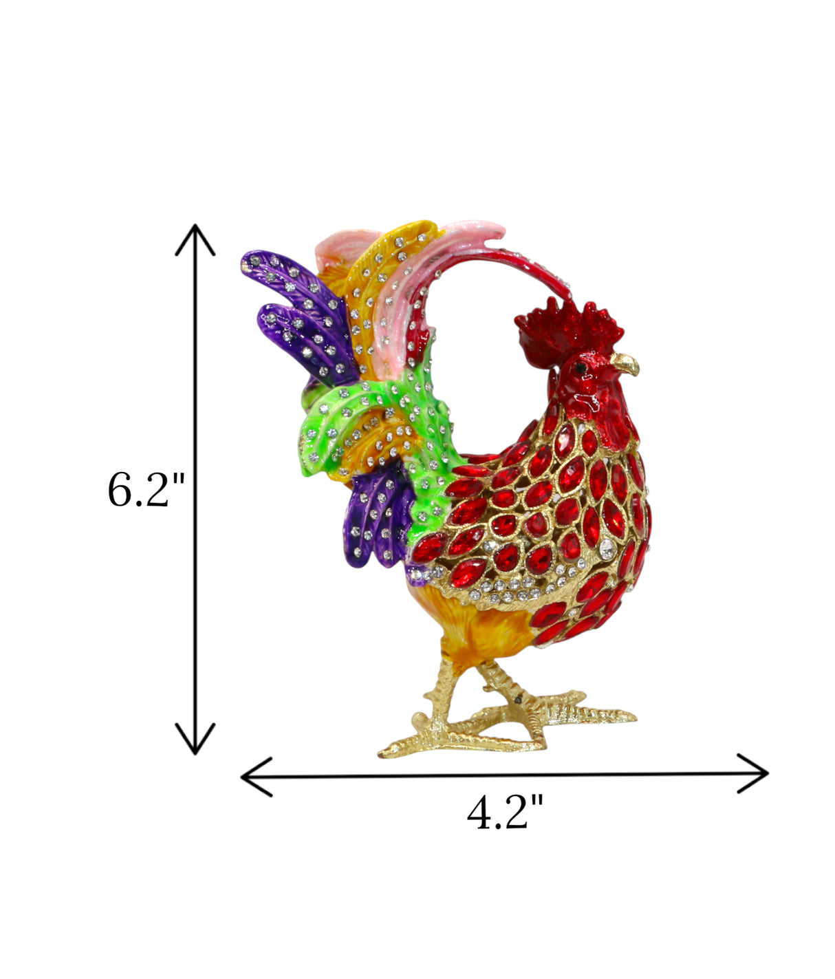 decorative metal hen multi medium china "6.2x4.2"