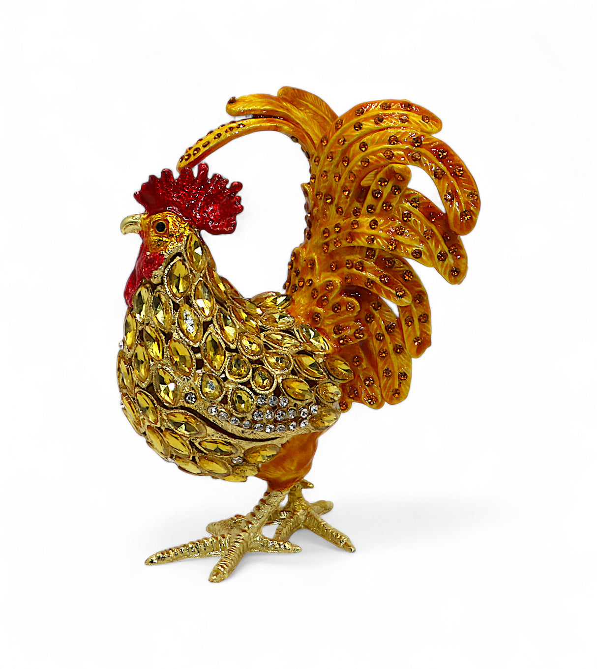 decorative metal hen yellow medium china "6.2x4.2"