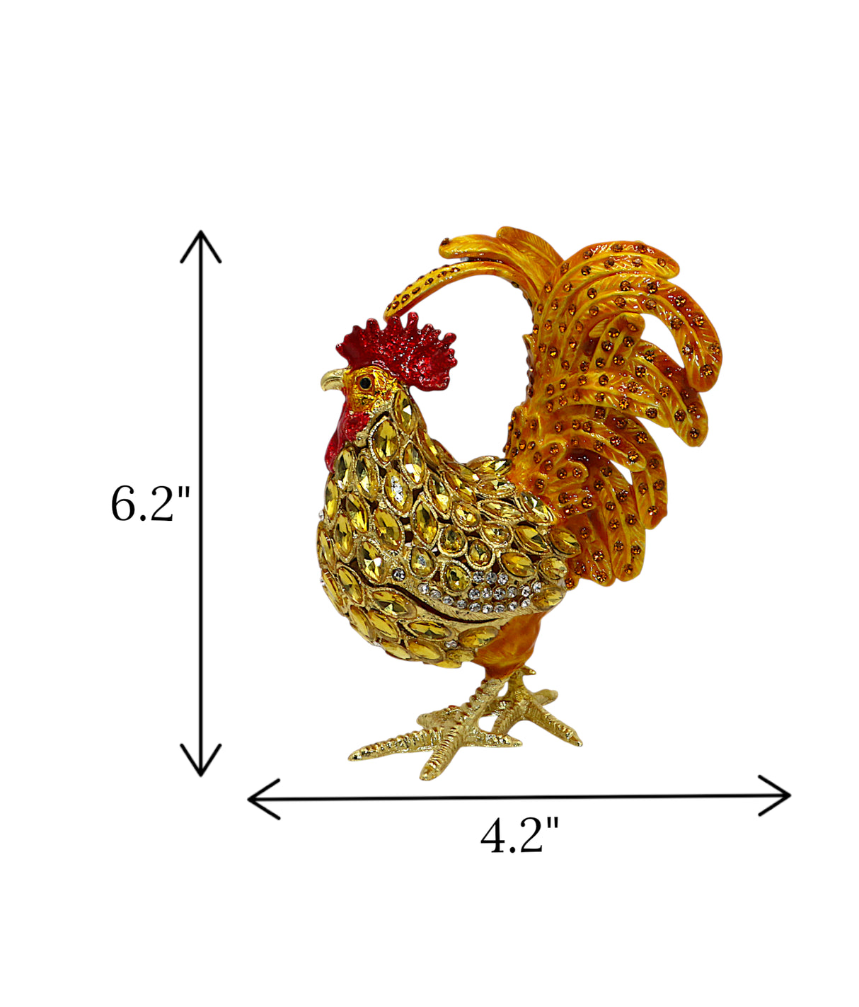 decorative metal hen yellow medium china "6.2x4.2"