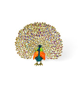 decorative metal peacock multi china "6.4x6.5"