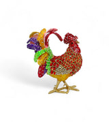 decorative metal hen multi large china "8.2x6.2"