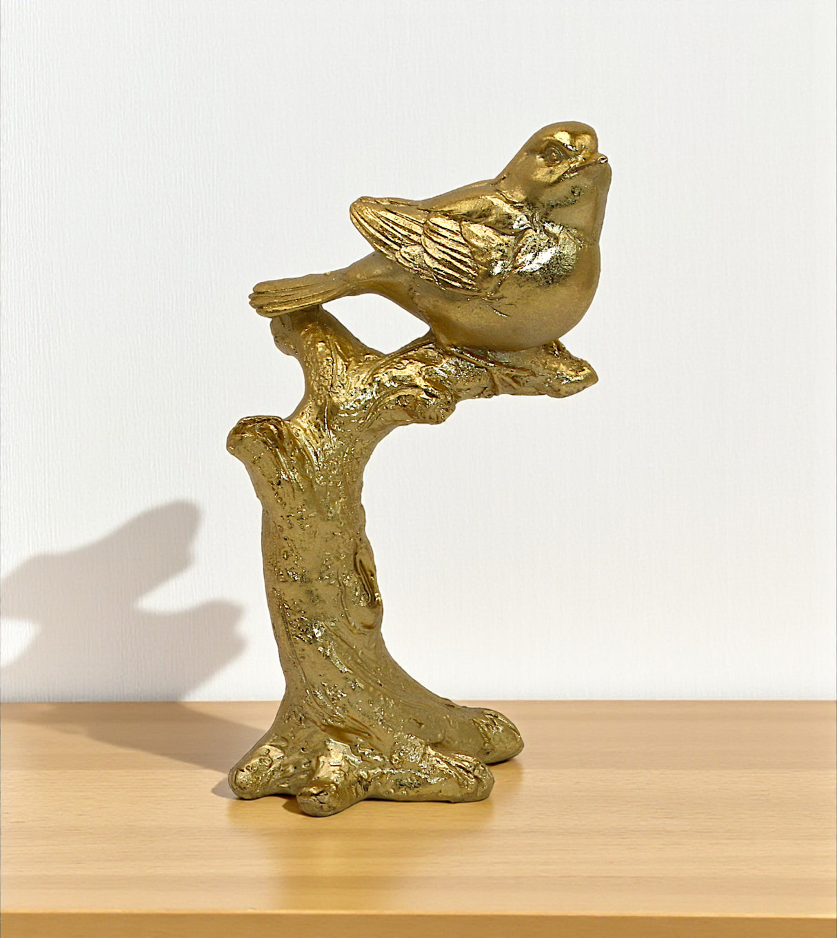 statue sparrow sit on tree golden china 6x3.6
