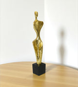 statue lady golden china 17.5x3.5