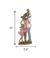 statue mom dad with two childern china 13x5.4