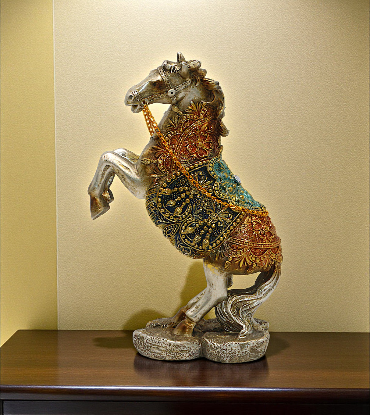 statue horse with chain antique multi medium china 9.2x6.1