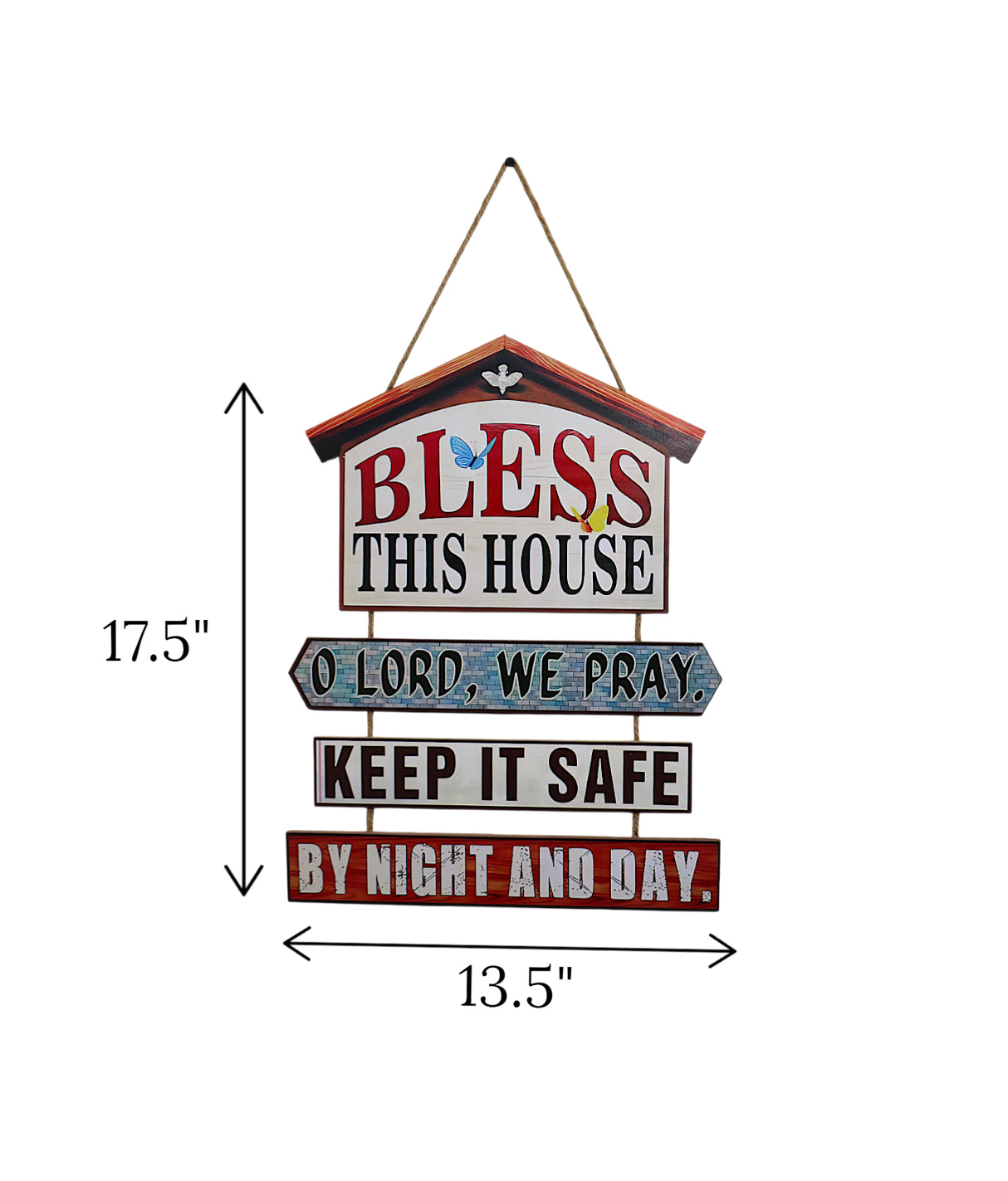 wooden bless this house wall hanging china "17.5x13.5"