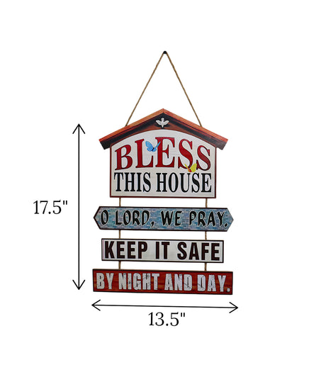 wooden bless this house wall hanging china "17.5x13.5"