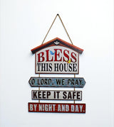 wooden bless this house wall hanging china "17.5x13.5"