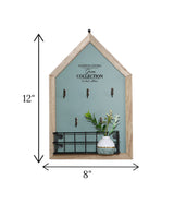 wooden wall hanging house with pot china "12x8"