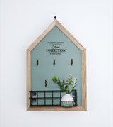 wooden wall hanging house with pot china "12x8"