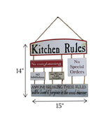 wooden wall hanging kitchen rule china "14x15"