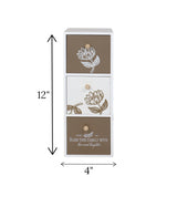 wooden 3 mini drawer white china "12x4"