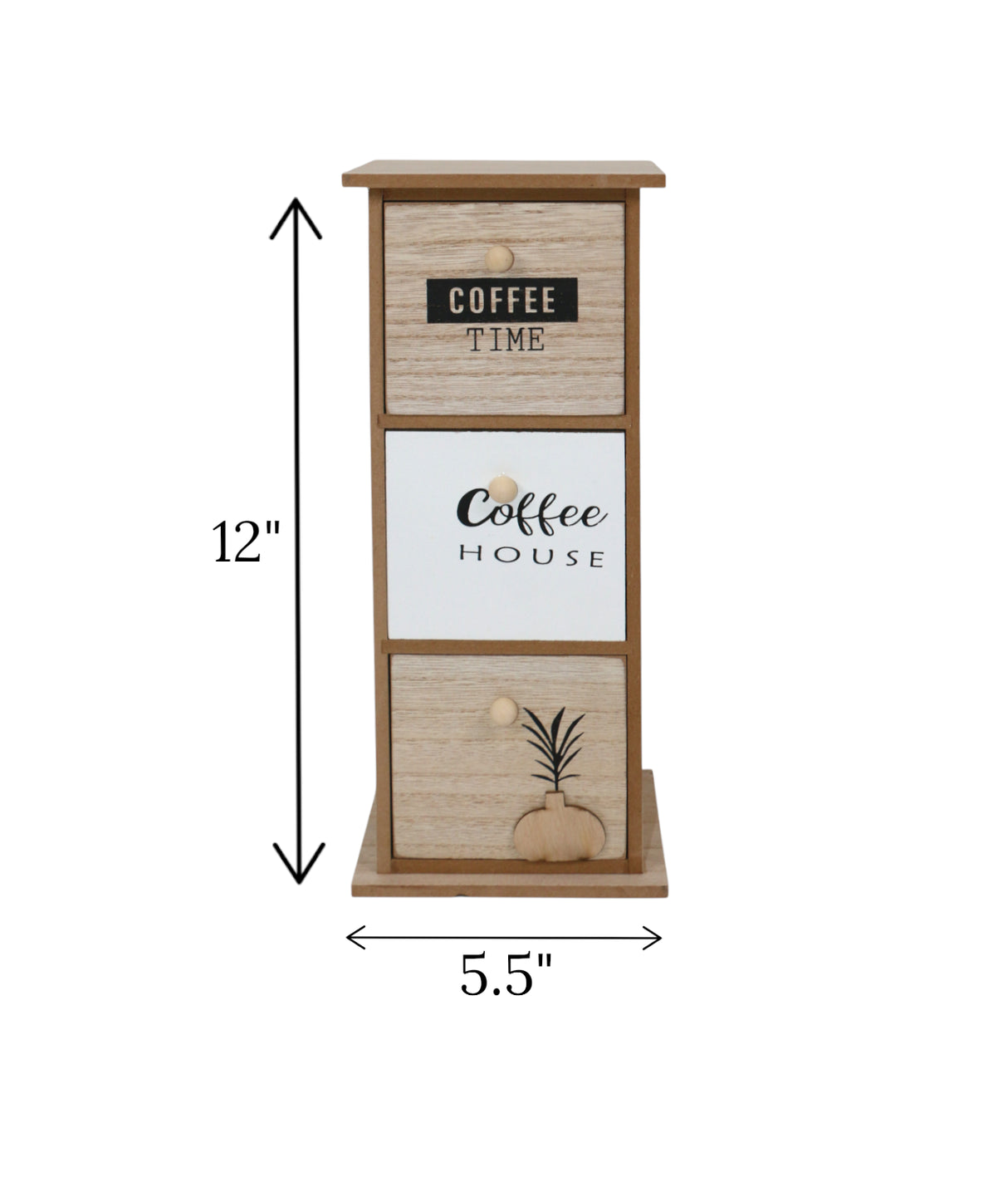 wooden 3 mini drawer brown china "12x5.5"