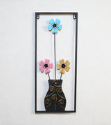 metal wall hanging floral black china 23.6x9.9