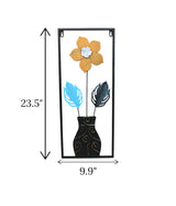 metal wall hanging floral rectangle china 23.6x9.9