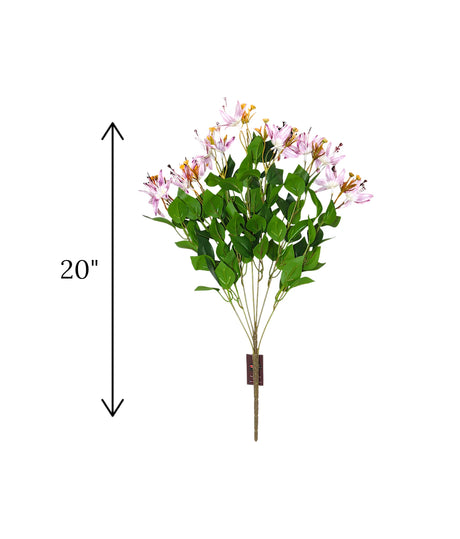 lilly flower  bunch white & purple china "20"