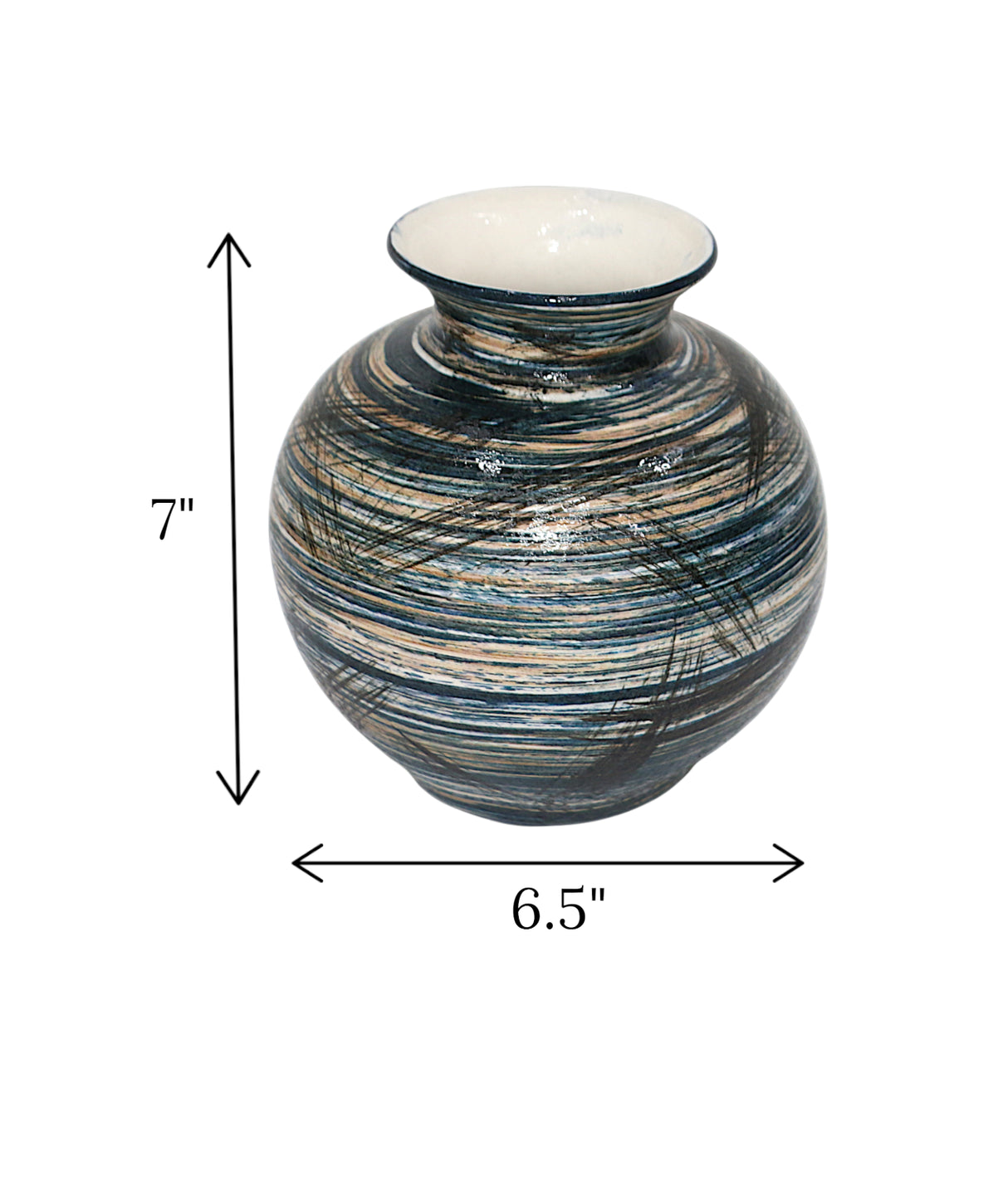 glazed ceramic vase small china 7x6.5