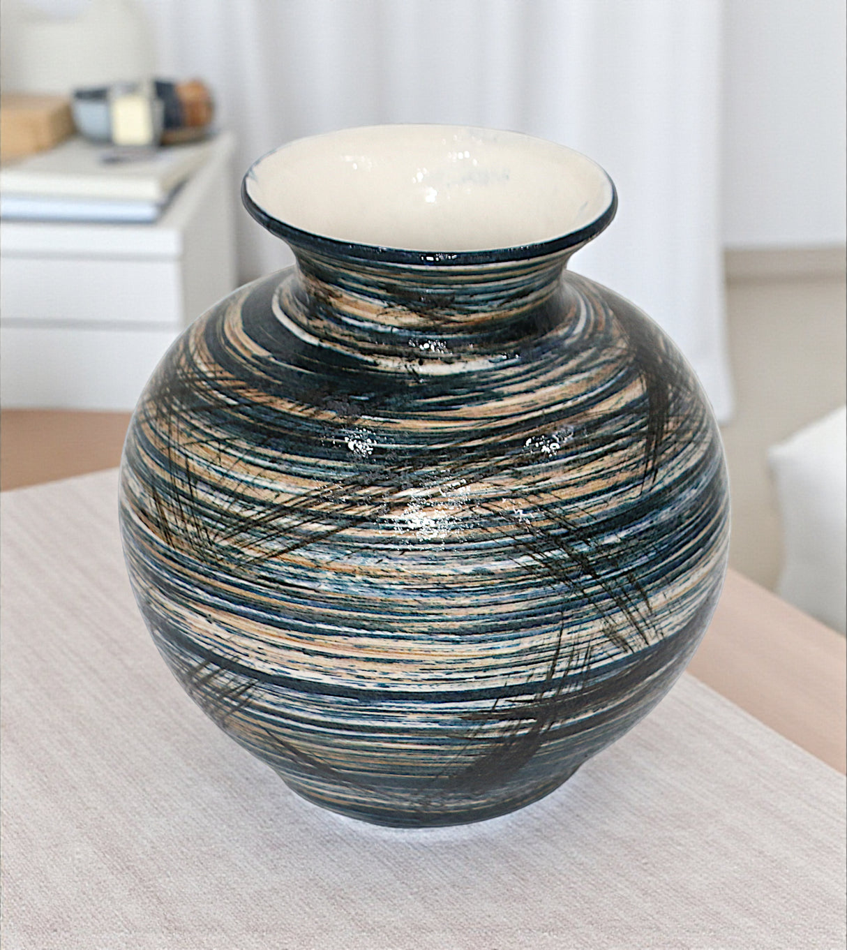 glazed ceramic vase small china 7x6.5