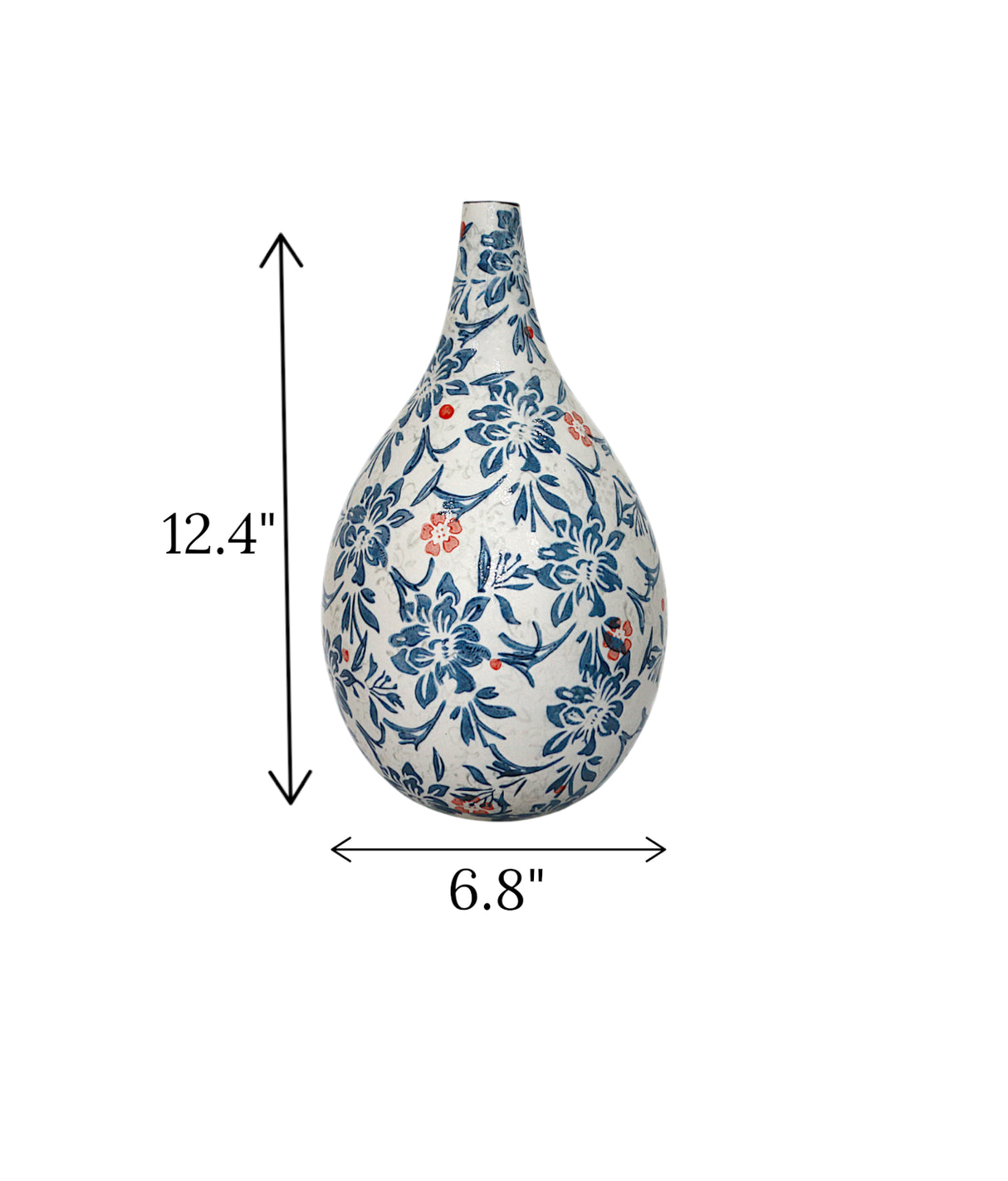 ceramic pottery white & blue china 12.4x6.8