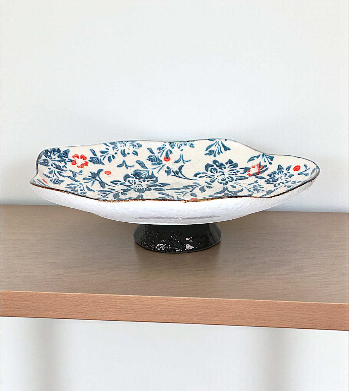 ceramic plate white & blue china 3.1x12.1