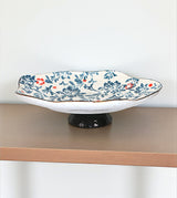 ceramic plate white & blue china 3.1x12.1