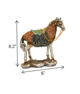 statue horse with chain antique multi small china 8.2x8