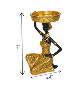 statue black women with golden dress china 7x4.4