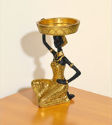 statue black women with golden dress china 7x4.4