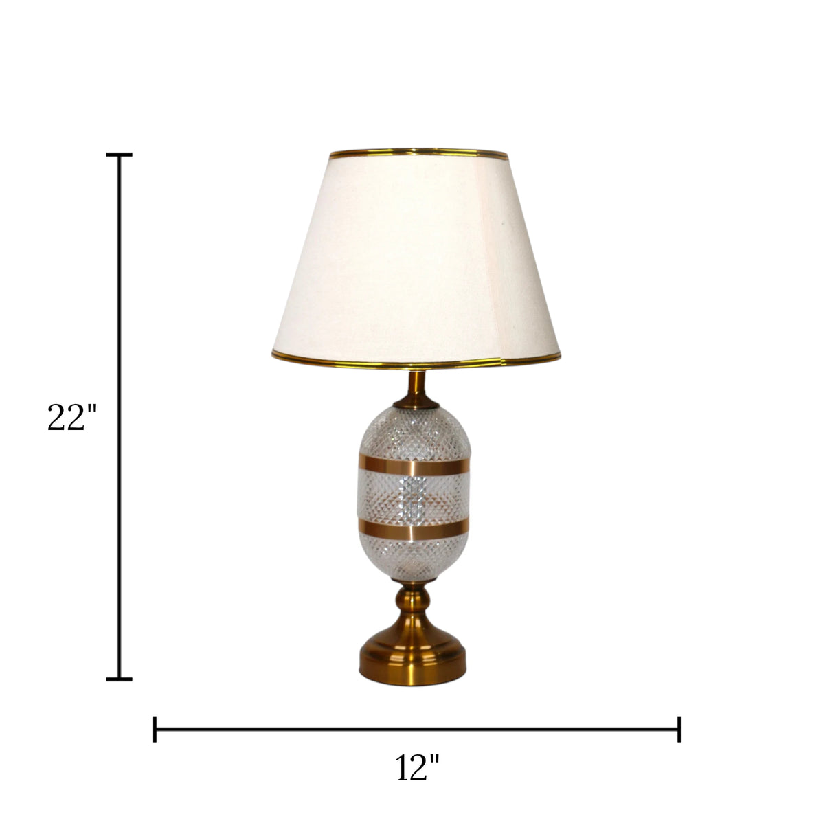 table lamp acrylic double light hl02 22"x12"