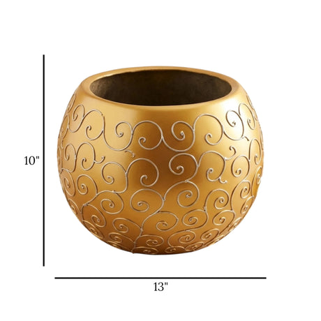 decorative fiber bowl golden hp 13"x10''