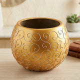 decorative fiber bowl golden hp 13"x10''