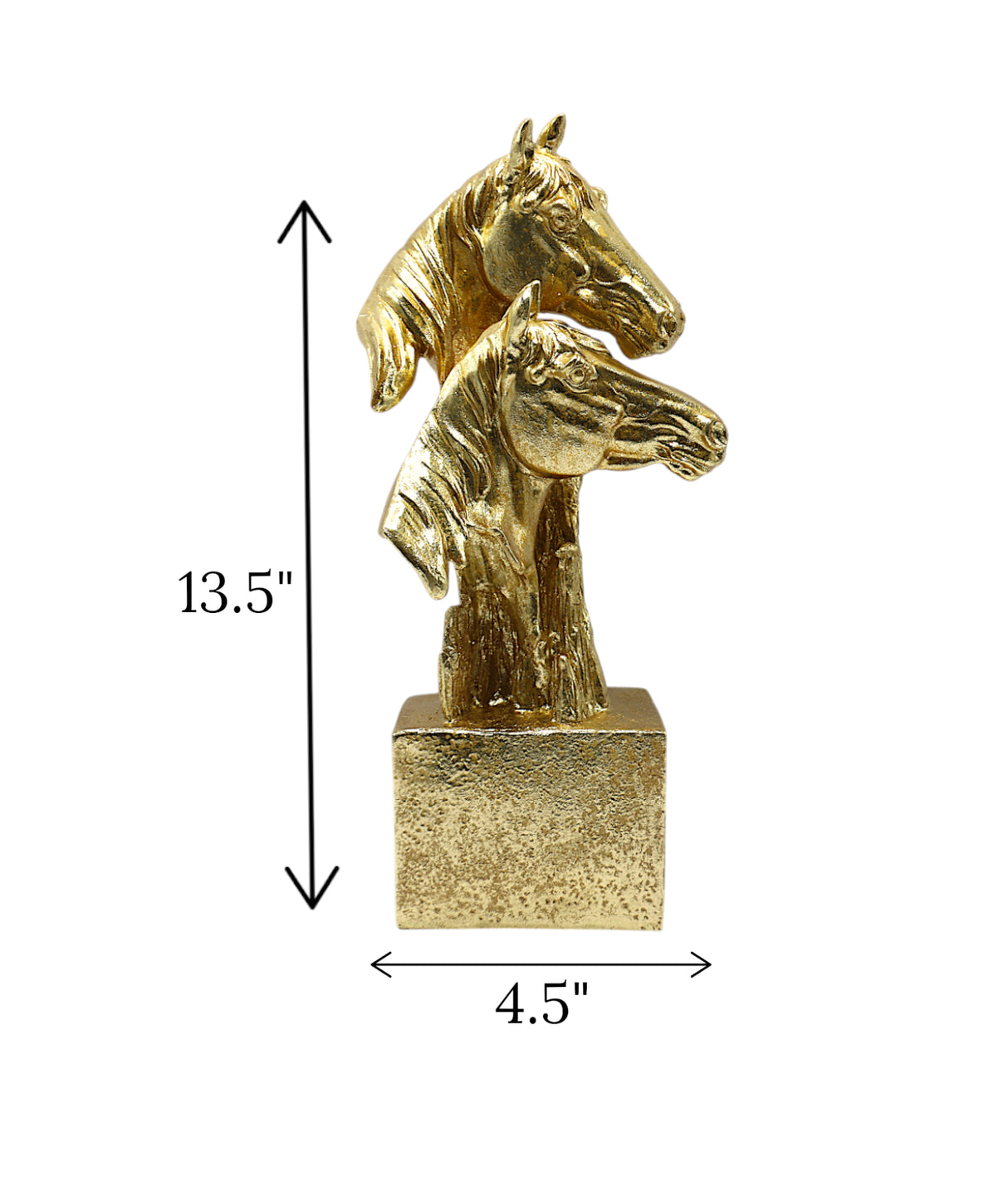 statue horse 2s golden china 13.5"x4.5"