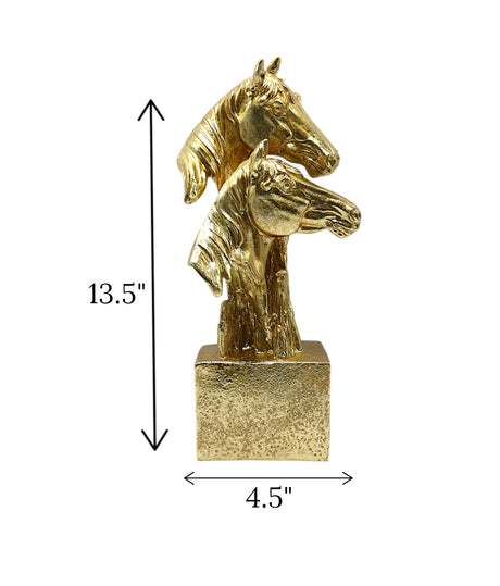 statue horse 2s golden china 13.5"x4.5"