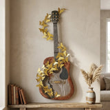 metal wall hanging guitar butterfly multi 47''x17'' china