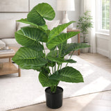 alocasia plant with plastic pot 18 leaves china 24"