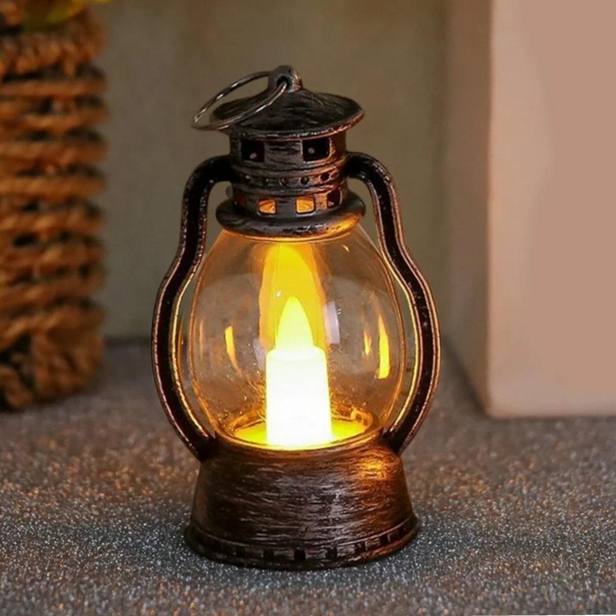 led candle lantern brown 1pc china 3.5x1.6