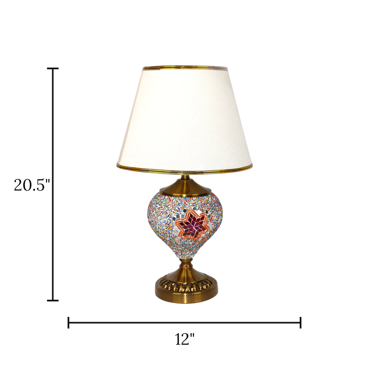 table lamp golden turkish led double light 707 20.5"x12"