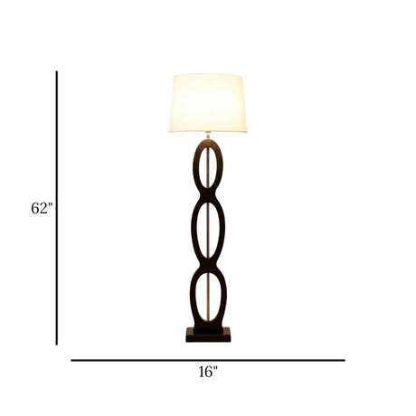 floor lamp wood 3 oval brown 62''x16''