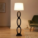 floor lamp wood 3 oval brown 62''x16''