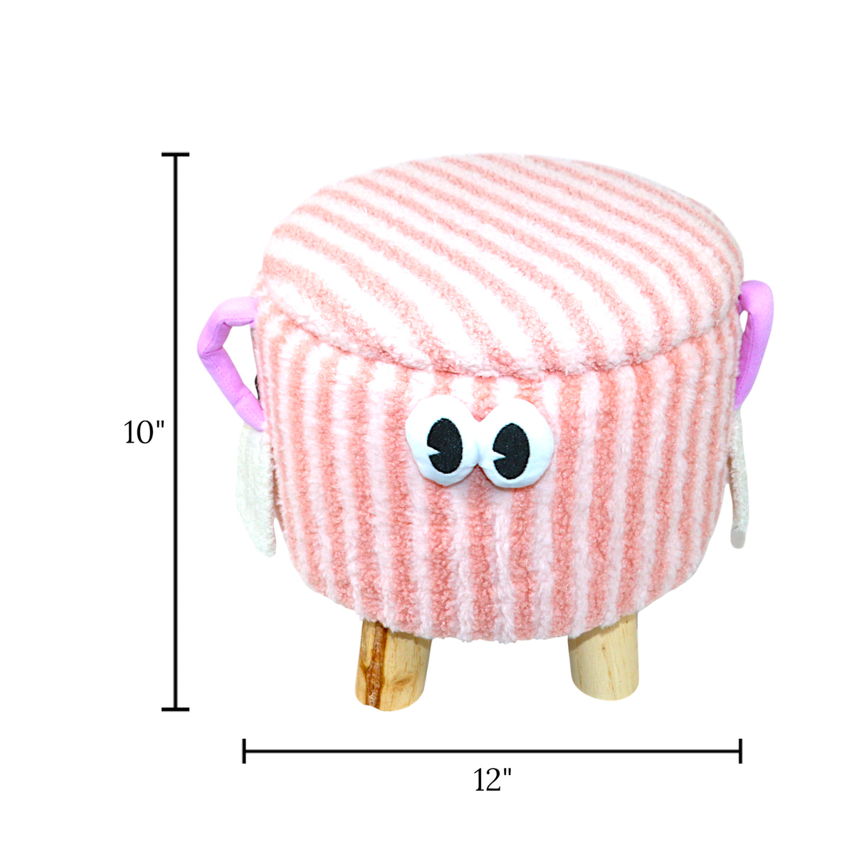 decorative stuff stool & storage box round pink