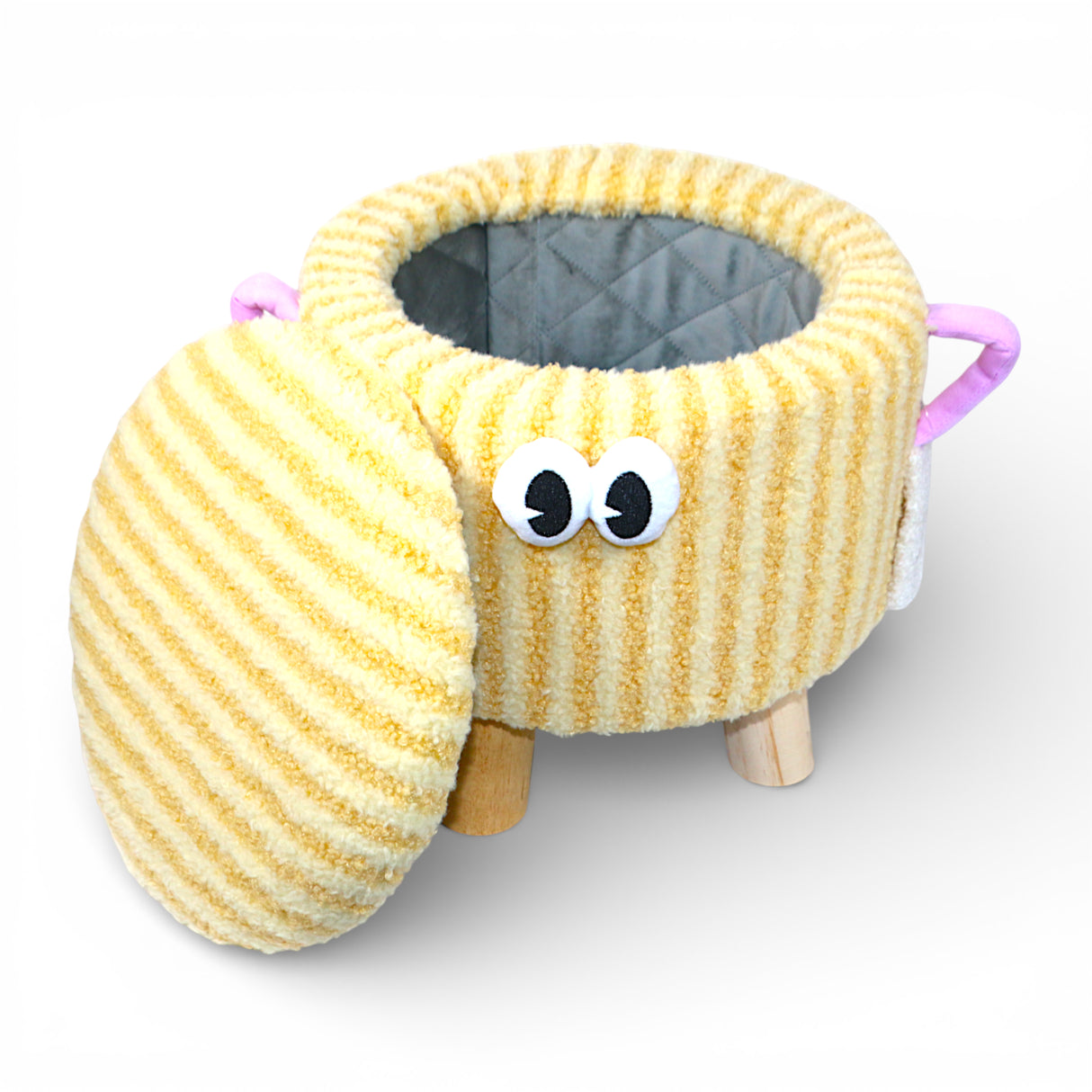 decorative stuff stool & storage box round yellow