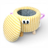 decorative stuff stool & storage box round yellow