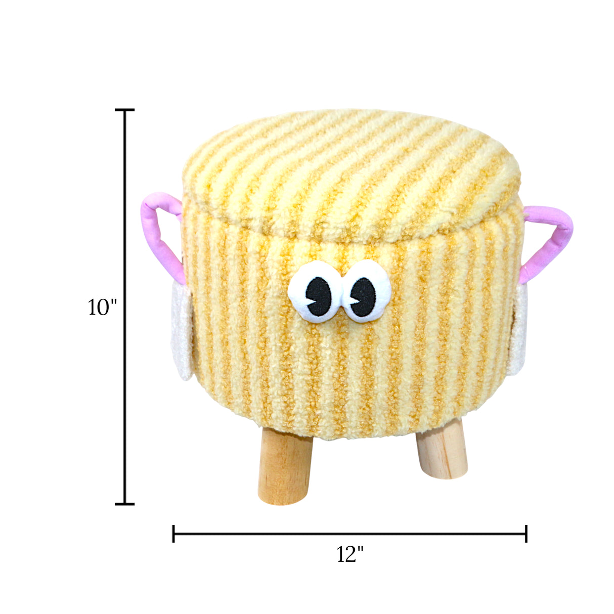 decorative stuff stool & storage box round yellow