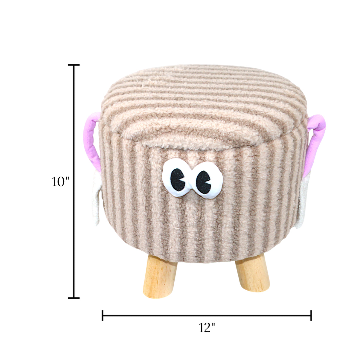 decorative stuff stool & storage box round brown