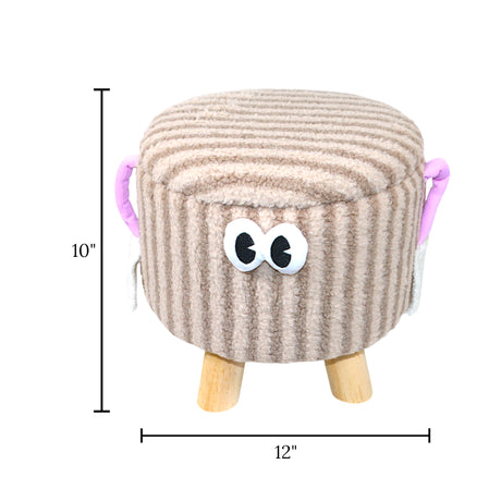 decorative stuff stool & storage box round brown