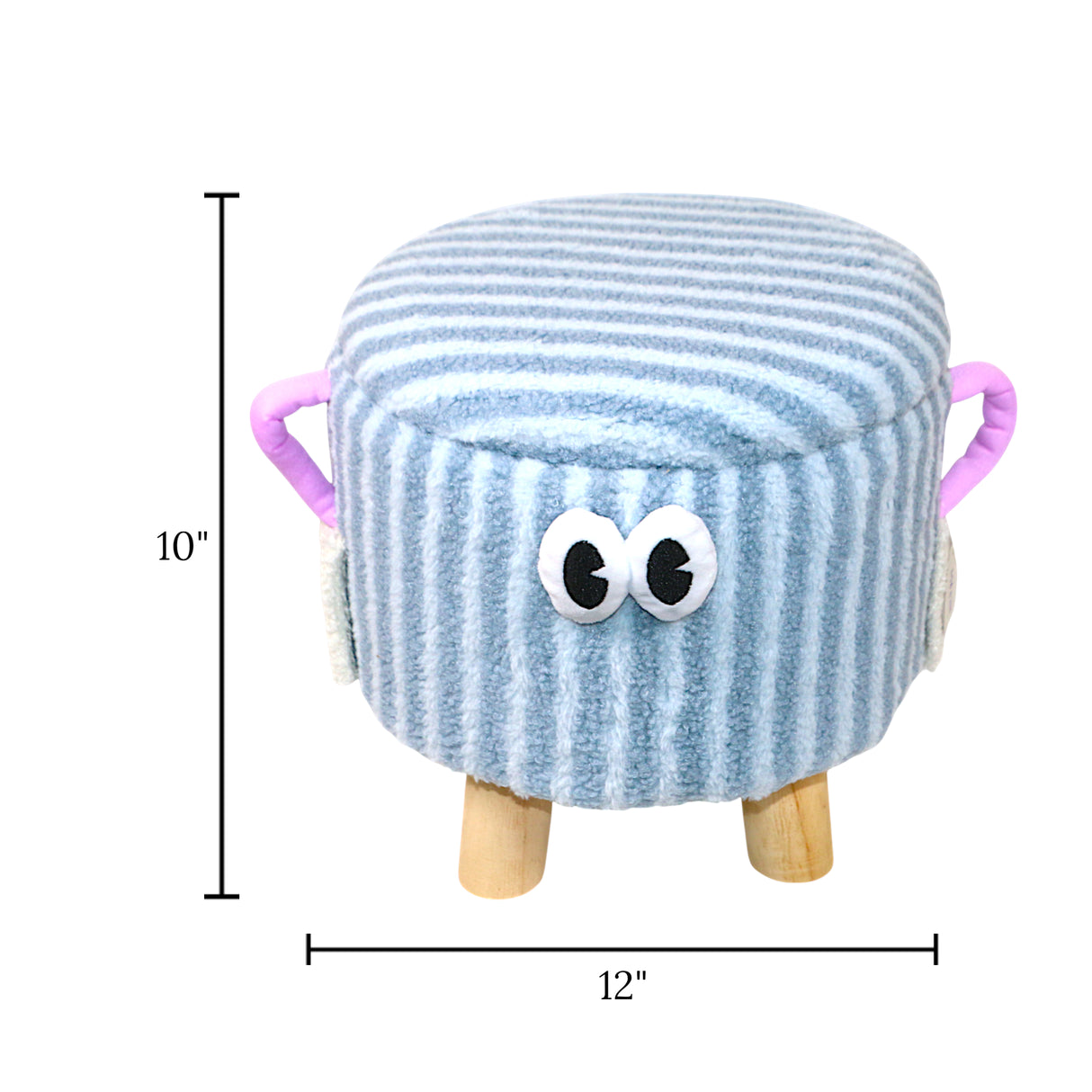 decorative stuff stool & storage box round light blue